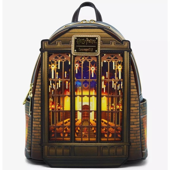 Loungefly Harry Potter Hogwarts Great Hall Light-Up Mini Backpack  New With Tags - Picture 1 of 3